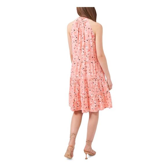 RILEY&RAE Womens Coral Tie Skirt Sleeveless Above The Knee Fit + Flare Dress 4 - Picture 2 of 2